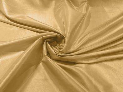 Light Gold Solid Taffeta Fabric/Taffeta Fabric by The Yard/Apparel, Costume, Dress, Cosplay, Wedding