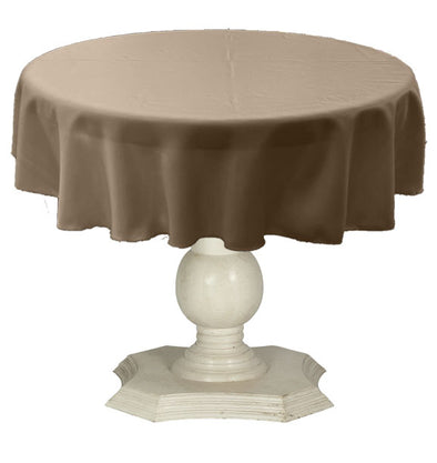 Latte Round Tablecloth Solid Dull Bridal Satin Overlay for Small Coffee Table Seamless