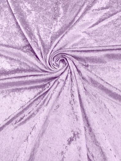 Lavender Solid Crushed Velour Stretch Velvet Fabric 59/60" Wide Sold By The Yard.