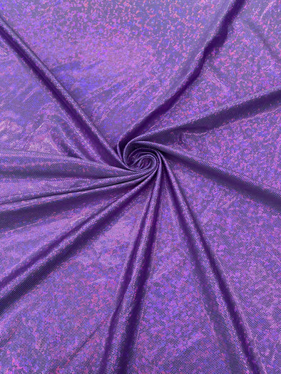 Lavender Shattered Glass Foil Hologram/58” Wide/4 Way Stretch Spandex Nylon Tricot. Sold by the yard.