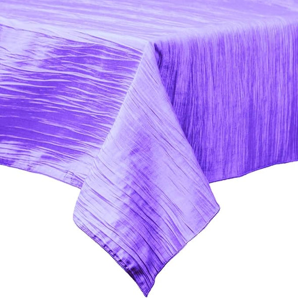 Lavender Rectangular Light Weight Accordion Design Crushed Taffeta Seamless Table Overlay.