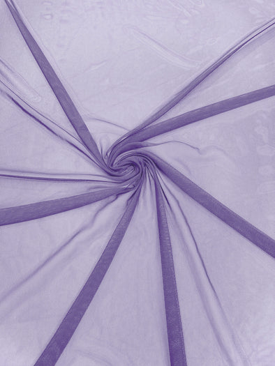 Lavender 58/60" Wide Solid Stretch Power Mesh Fabric Spandex/ Sheer See-Though/Sold By The Yard.