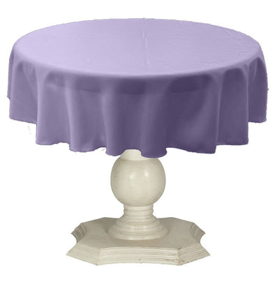 Lavender Round Tablecloth Solid Dull Bridal Satin Overlay for Small Coffee Table Seamless