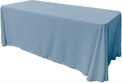 Light Blue Rectangular Polyester Poplin Tablecloth Floor Length / Party supply
