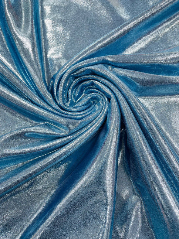 Light Blue Foggy Foil All Over Foil Metallic Nylon Spandex 4 Way Stretch/58 Inches Wide/Costplay/