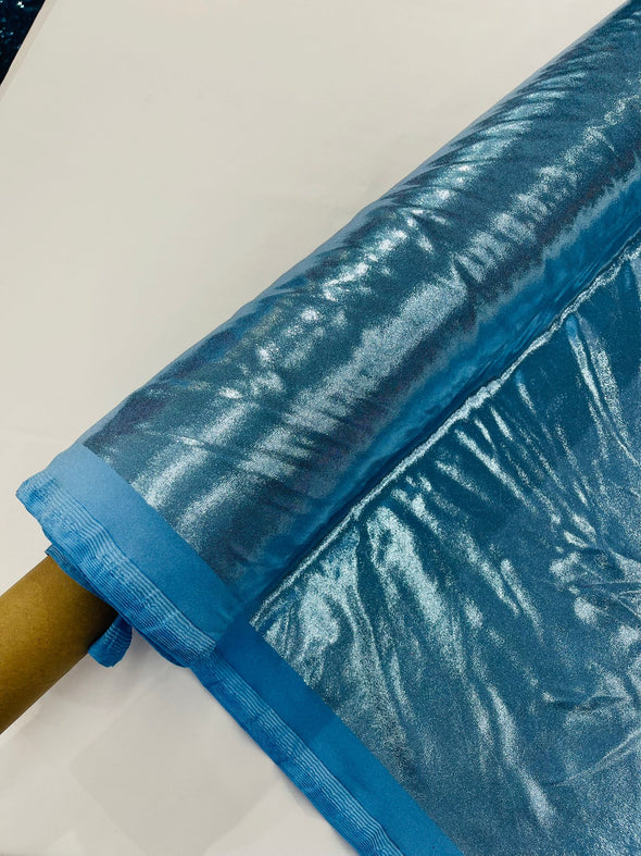 Light Blue Foggy Foil All Over Foil Metallic Nylon Spandex 4 Way Stretch/58 Inches Wide/Costplay/
