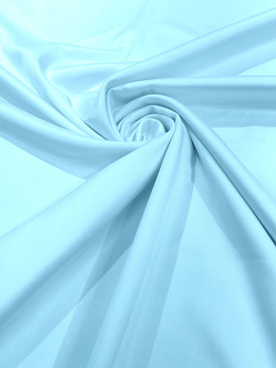 Light Blue  Matte Stretch Lamour Satin Fabric 58" Wide/Sold By The Yard. New Colors