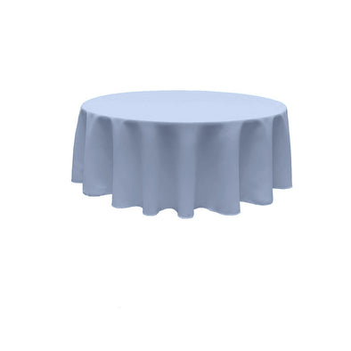 Light Blue Round Polyester Poplin Tablecloth Seamless