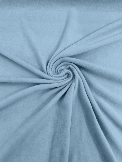 Light Blue Solid Polar Fleece Fabric Sold by the yard 60"Wide|Antipilling 245GSM |Medium Soft Weight| Blanket Supply,DIY, Decor,Baby Blanket