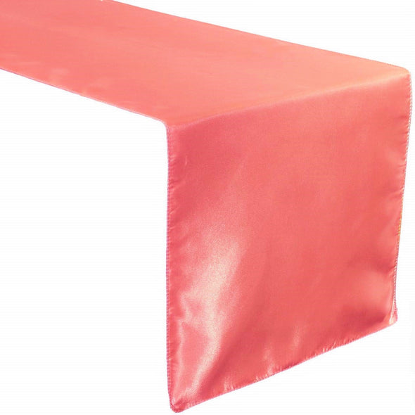 Light Coral Bridal Satin Table Runner, Wedding Banquet Decoration, ( Choose Size Below )