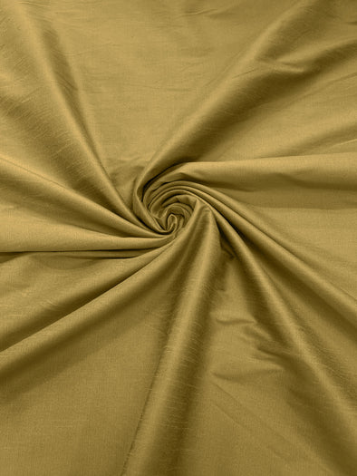Light Gold Polyester Dupioni Faux Silk Fabric/ 55” Wide/Wedding Fabric/Home Décor.