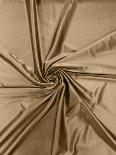 Light Gold Heavy Shiny Satin Stretch Spandex Fabric/58 Inches Wide/Prom/Wedding/Cosplays