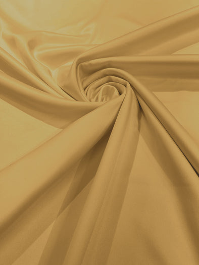 Light Gold Matte Stretch Lamour Satin Fabric 58" Wide/Sold By The Yard. New Colors