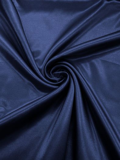 Light Navy Blue Crepe Back Satin Bridal Fabric Draper/Prom/Wedding/58" Inches Wide Japan Quality