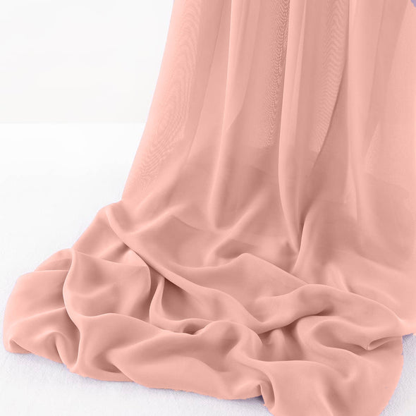 Light Peach Wool Dobby Chiffon Sheer Table Runner for Wedding, Decorations for Birthday Parties, Banquets, Engagements.