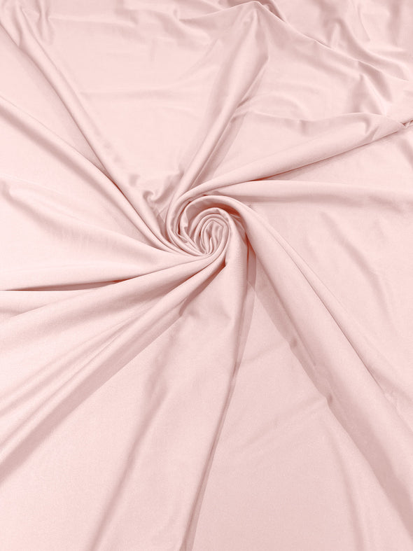 Light Pink Shiny Milliskin Nylon Spandex Fabric 4 Way Stretch 58" Wide Sold by The Yard