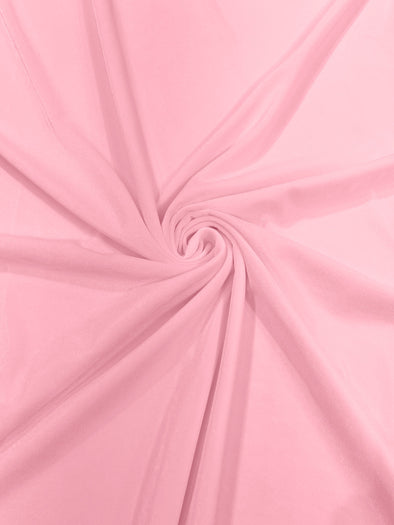 Light Pink 60" Wide 90% Polyester 10 percent Spandex Stretch Velvet Fabric for Sewing Apparel Costumes Craft, Sold By The Yard.