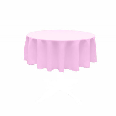 Light Pink Round Polyester Poplin Tablecloth Seamless