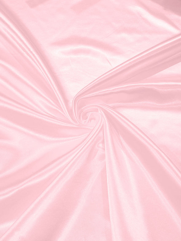 Light Pink Heavy Shiny Bridal Satin Fabric for Wedding Dress, 60" inches wide sold by The Yard. Modern Color