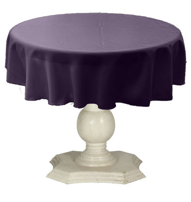 Light Plum Round Tablecloth Solid Dull Bridal Satin Overlay for Small Coffee Table Seamless
