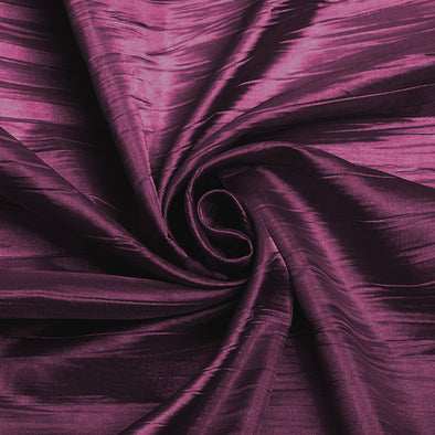 Light Plum Crushed Taffeta Fabric - 54" Width - Creased Clothing Decorations Crafts - Sold By The Yard