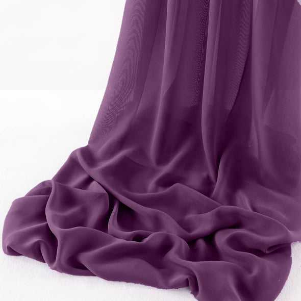 Light Plum Wool Dobby Chiffon Sheer Table Runner for Wedding, Decorations for Birthday Parties, Banquets, Engagements.