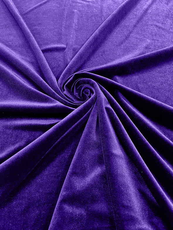 Light Purple 60" Wide 90% Polyester 10 percent Spandex Stretch Velvet Fabric for Sewing Apparel Costumes Craft, Sold By The Yard.