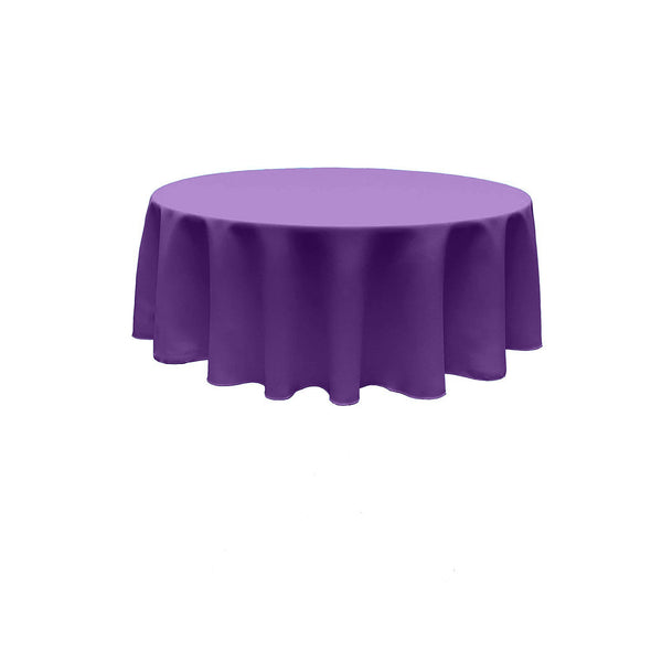 Light Purple Round Polyester Poplin Tablecloth Seamless