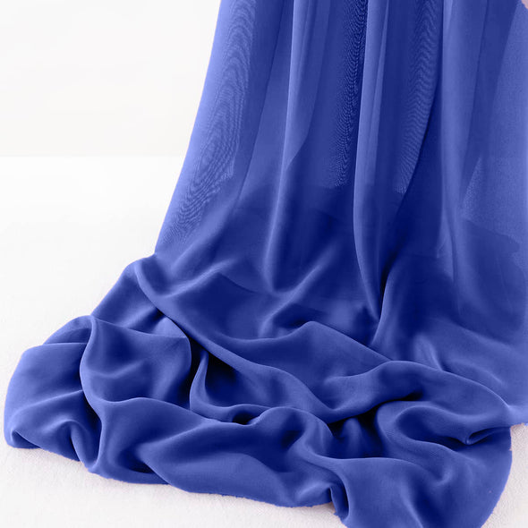 Light Royal Blue Pack of 10 10ft Wool Dobby Chiffon Table Runner 29x120 Inches Runner for Wedding, Decorations for Birthday Parties, Banquets, Engagements, Sheer