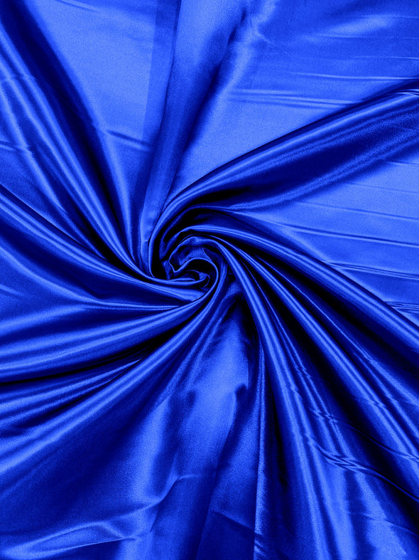 Light Royal Blue Heavy Shiny Bridal Satin Fabric for Wedding Dress, 60" inches wide sold by The Yard. Modern Color