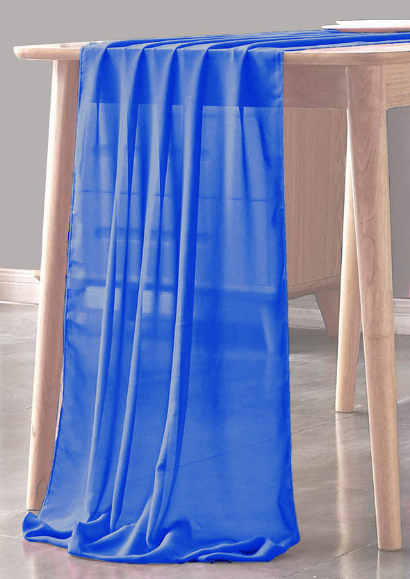 Light Royal Blue Sheer Table Runner for Wedding, Decorations for Birthday Parties, Banquets, Engagements.