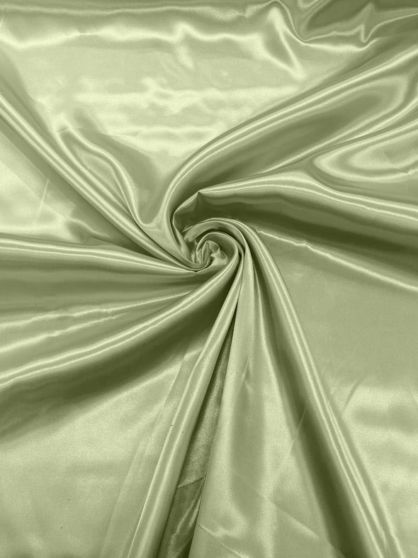 Light Sage Shiny Charmeuse Satin Fabric for Wedding Dress/Crafts Costumes/58” Wide /Silky Satin
