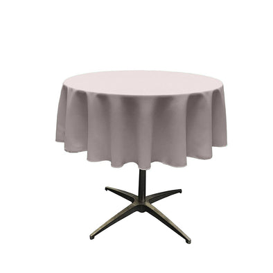 Light Silver Solid Round Polyester Poplin Tablecloth Seamless