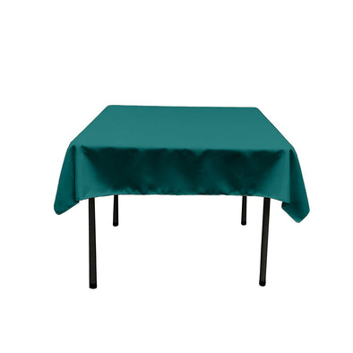 Light Teal Square Polyester Poplin Table Overlay - Diamond. Choose Size Below
