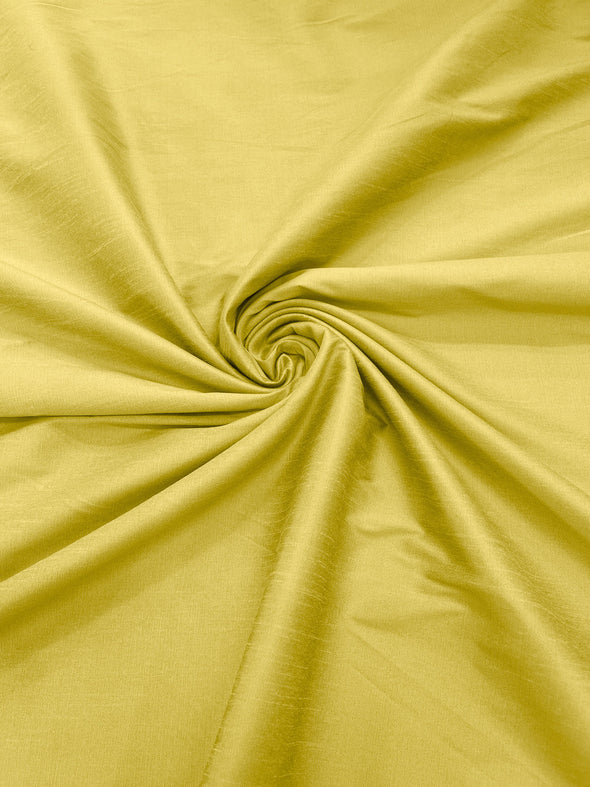 Light Yellow Polyester Dupioni Faux Silk Fabric/ 55” Wide/Wedding Fabric/Home Décor.