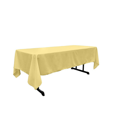 Light Yellow Rectangular Polyester Poplin Tablecloth / Party supply