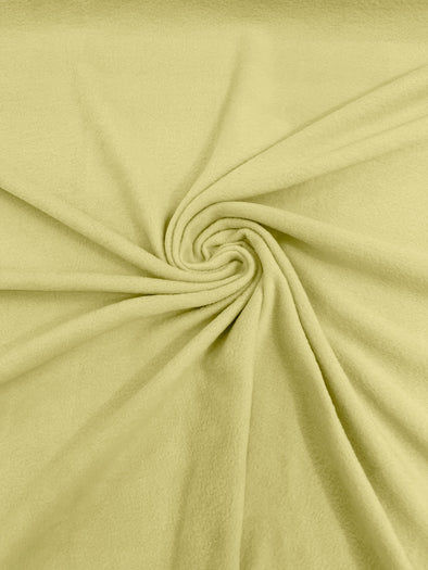 Light Yellow Solid Polar Fleece Fabric Sold by the yard 60"Wide|Antipilling 245GSM |Medium Soft Weight| Blanket Supply,DIY, Decor,Baby Blanket