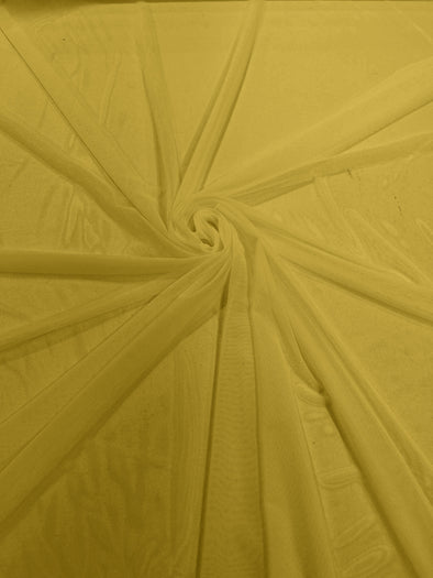 Light Yellow 58/60" Wide Solid Stretch Power Mesh Fabric Spandex/ Sheer See-Though/Sold By The Yard.