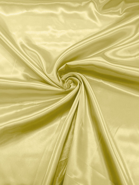 Light Yellow Shiny Charmeuse Satin Fabric for Wedding Dress/Crafts Costumes/58” Wide /Silky Satin