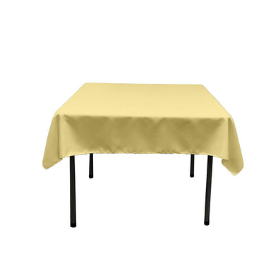 Light Yellow Square Polyester Poplin Table Overlay - Diamond. Choose Size Below