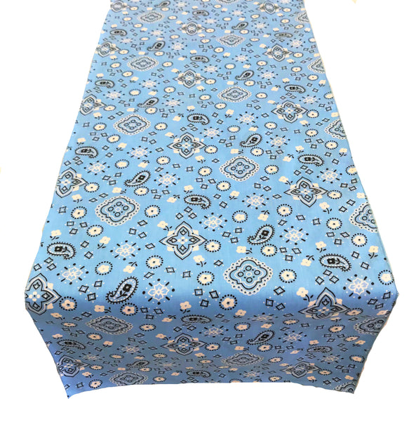 12" Wide x 108" Long, Bandanna Print Poly Cotton Table Runner.