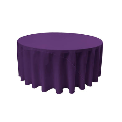 Light Purple Solid Round Polyester Poplin Tablecloth With Seamless