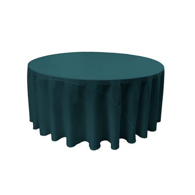Light Teal Solid Round Polyester Poplin Tablecloth With Seamless
