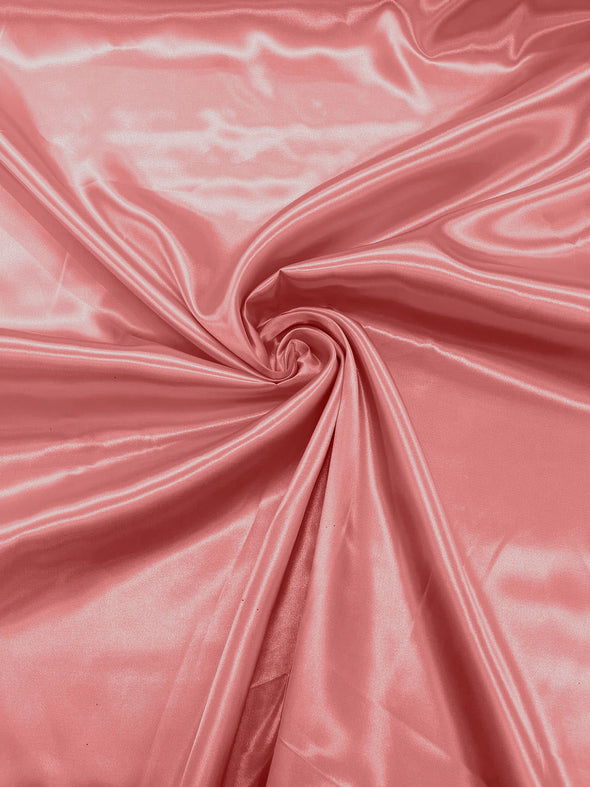 Light Coral Shiny Charmeuse Satin Fabric for Wedding Dress/Crafts Costumes/58” Wide /Silky Satin
