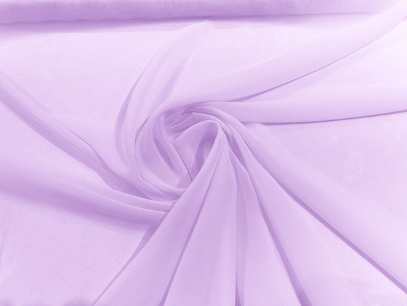 Lilac Polyester 58/60" Wide Soft Light Weight, Sheer, See Through Chiffon Fabric Sold By The Yard.