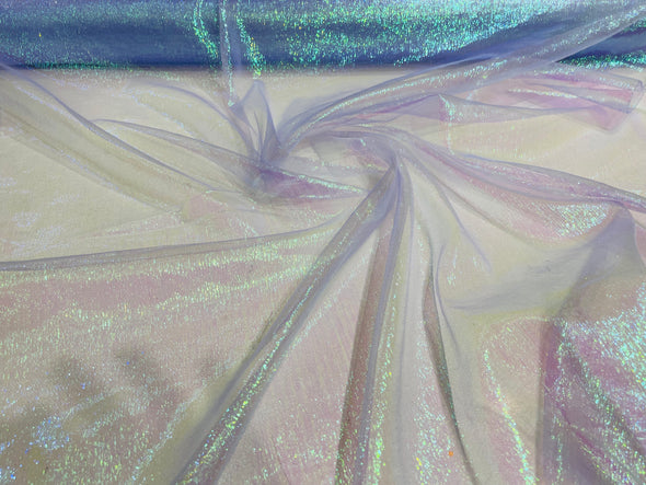 Lilac Crush Iridescent Shimmer Organza Fabric 45” Wide, Sells by The Yard.