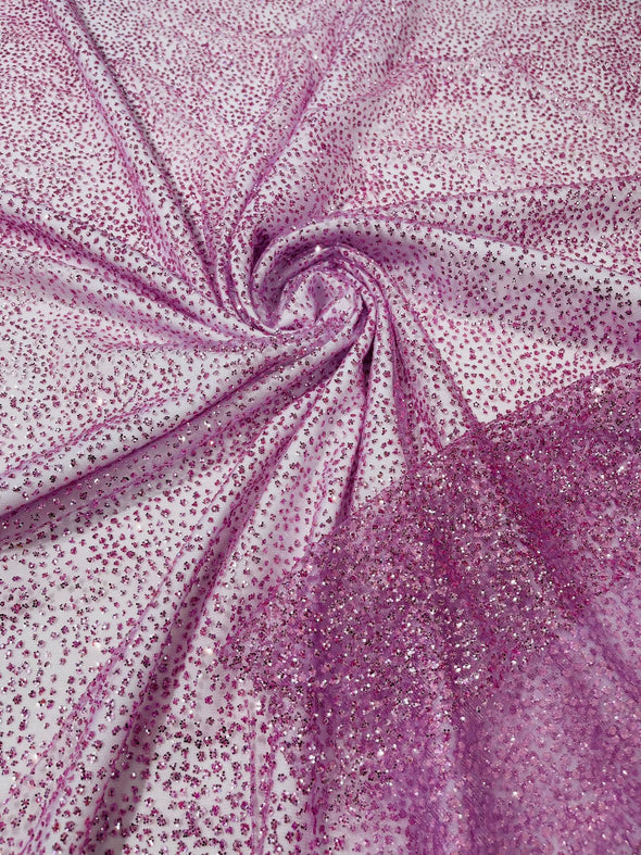 Lilac Chunky tulle glitter fabric shimmer/ tulle glitter for dresses/ mesh glitter fabric/ costume fabric/ wholesale.