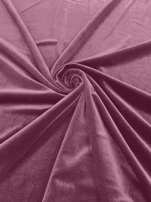 60" Wide 90% Polyester 10 percent Spandex Stretch Velvet Fabric for Sewing Apparel Costumes Craft, Sold By The Yard.
