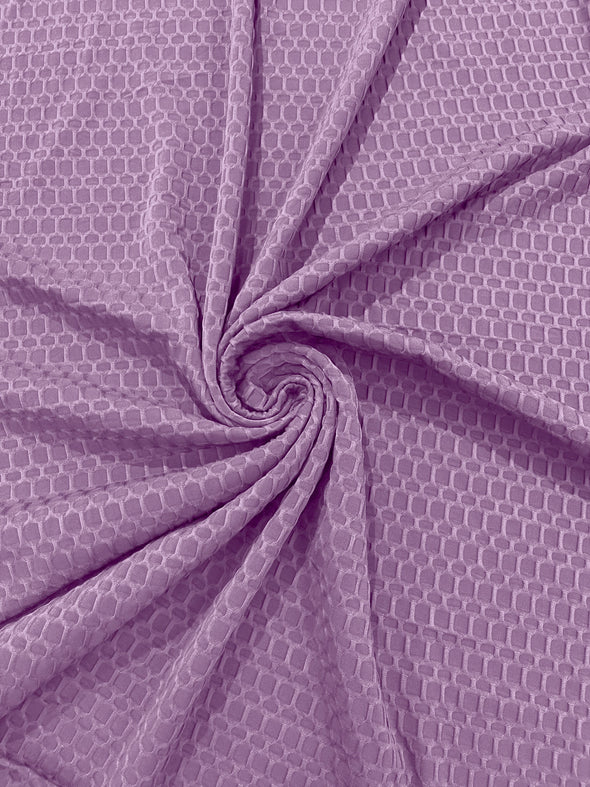 Lilac Honeycomb 4-Way Stretch Knit Fabric for Leggings, Athletic Wear, Work Out Gear, Biker Fabric.