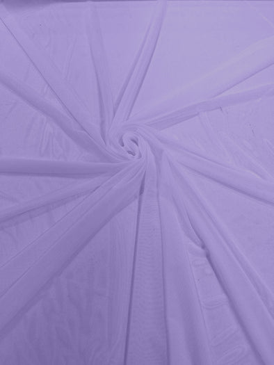 Lilac 58/60" Wide Solid Stretch Power Mesh Fabric Spandex/ Sheer See-Though/Sold By The Yard.